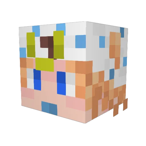 zDekal Minecraft avatar head, 3D render