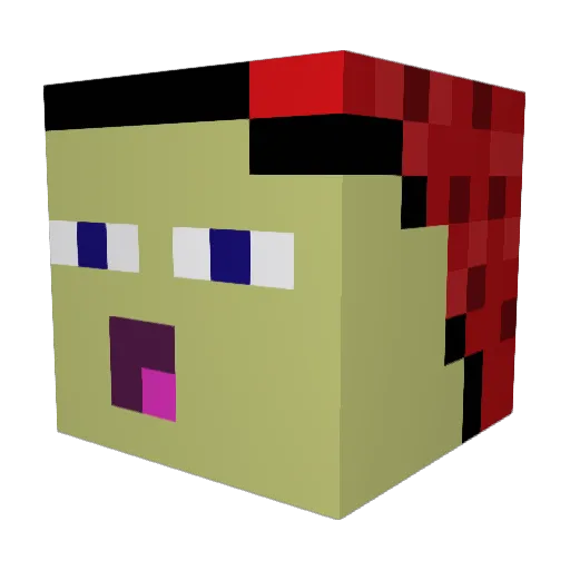 zFlybot Minecraft avatar head, 3D render