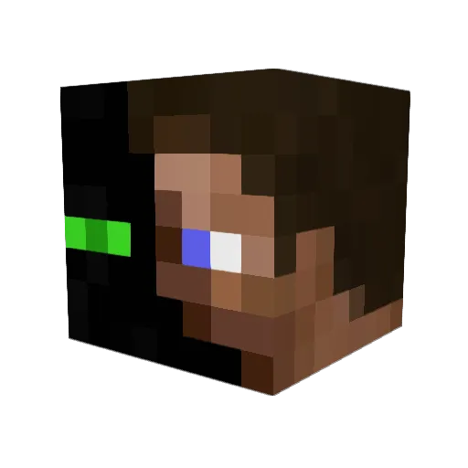 zFuzzys Minecraft avatar head, 3D render
