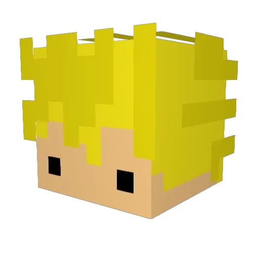 zGinyu Minecraft avatar head, 3D render