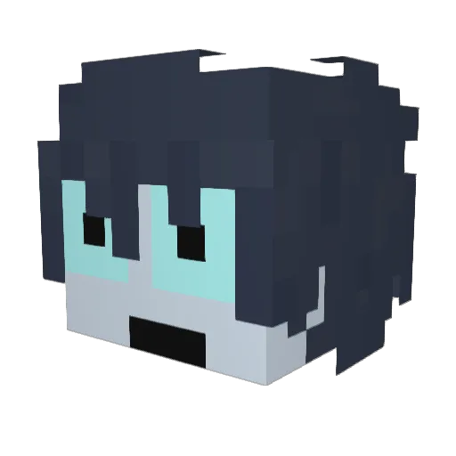 zKeru Minecraft avatar head, 3D render