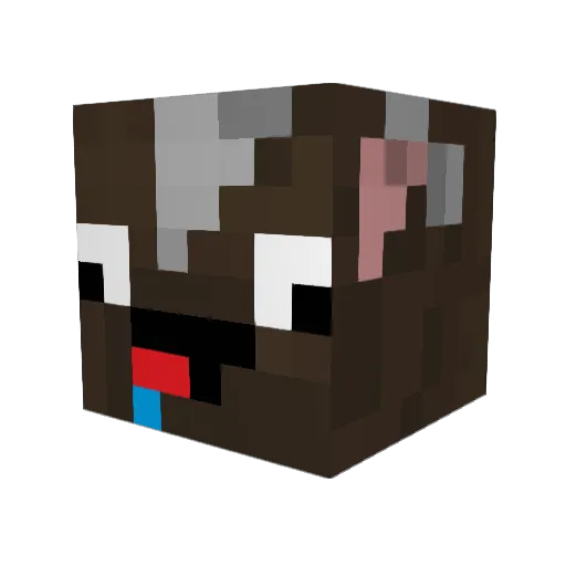 zLeqitCow_ Minecraft avatar head, 3D render