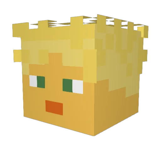 zLimaoo Minecraft avatar head, 3D render