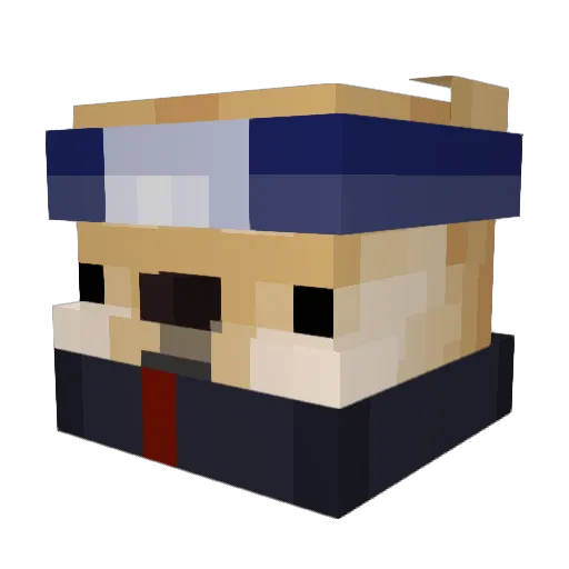 zNahuel_ Minecraft avatar head, 3D render