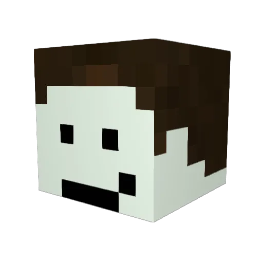 zPeterMC Minecraft avatar head, 3D render