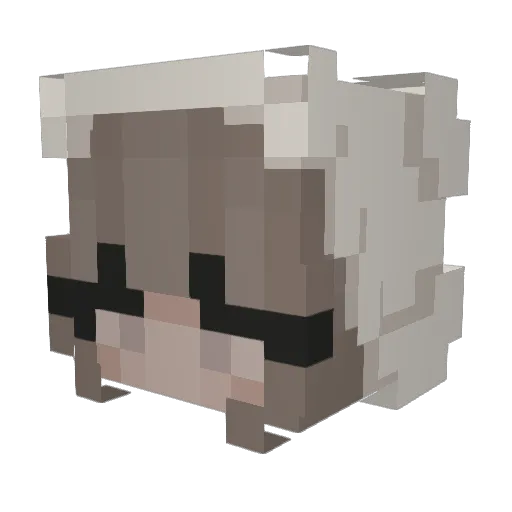zStefany Minecraft avatar head, 3D render