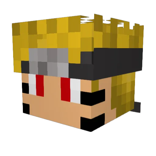zTUTTYz Minecraft avatar head, 3D render