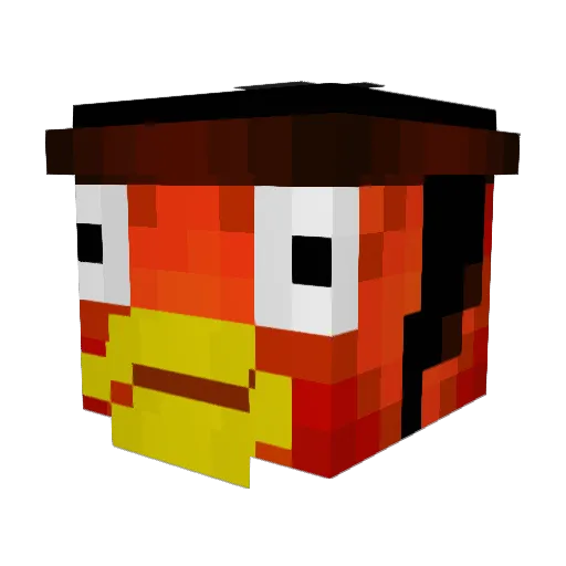 zZaaqn Minecraft avatar head, 3D render