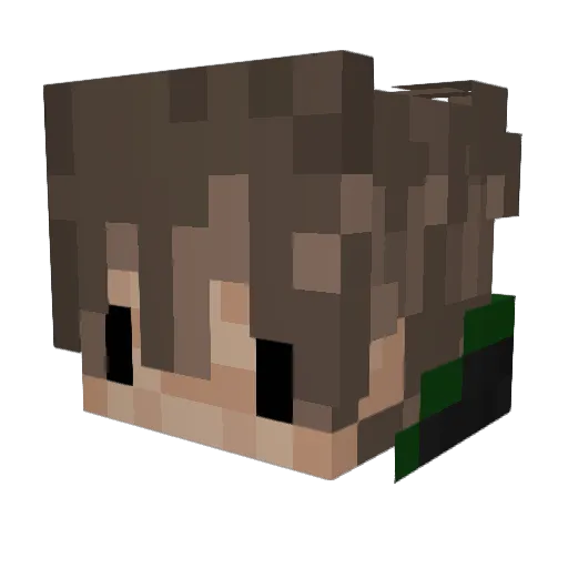 z_Mint Minecraft avatar head, 3D render