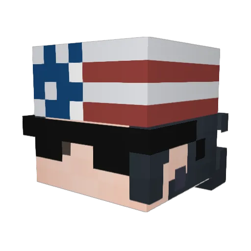zaaka Minecraft avatar head, 3D render