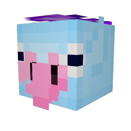 zaayuuuri Minecraft avatar head, 3D render