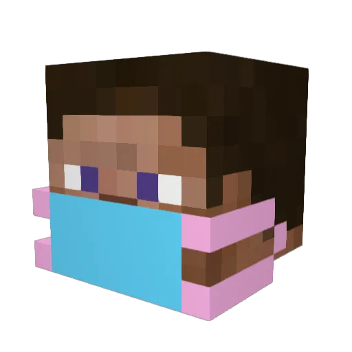 zackaremus Minecraft avatar head, 3D render