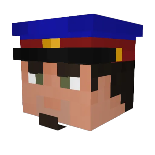zagosk Minecraft avatar head, 3D render