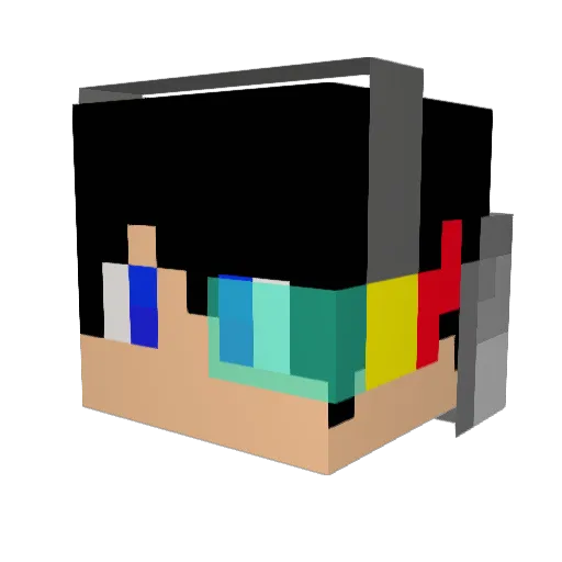 zaijian Minecraft avatar head, 3D render