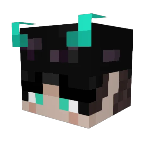 zakuchu Minecraft avatar head, 3D render