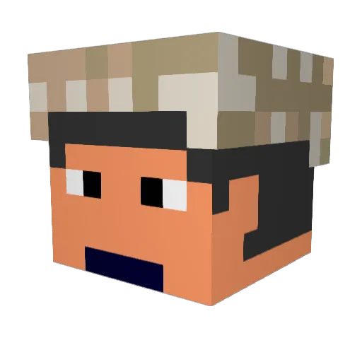 zam1206 Minecraft avatar head, 3D render