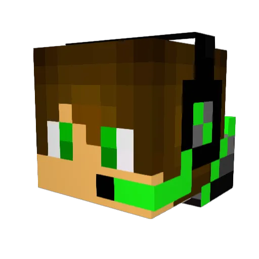 zancerX Minecraft avatar head, 3D render