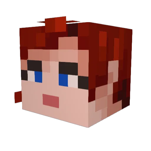 zaniety Minecraft avatar head, 3D render