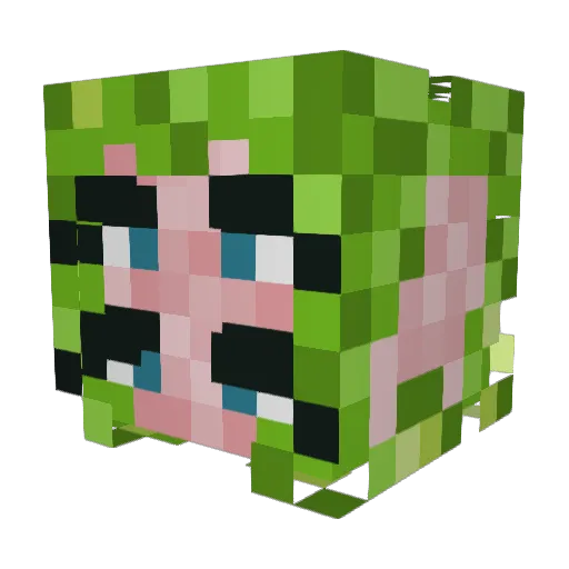 zanni3 Minecraft avatar head, 3D render