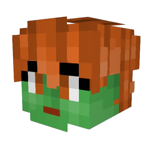 zanzibartree Minecraft avatar head, 3D render
