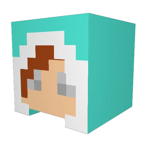 zaphus Minecraft avatar head, 3D render