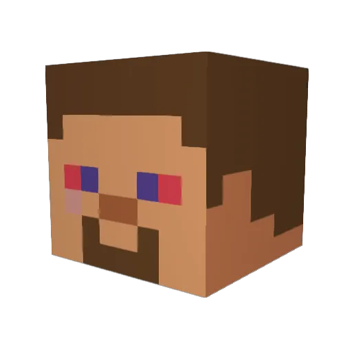 zarbatras Minecraft avatar head, 3D render