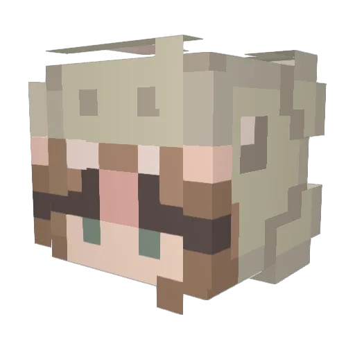 zarikoj Minecraft avatar head, 3D render