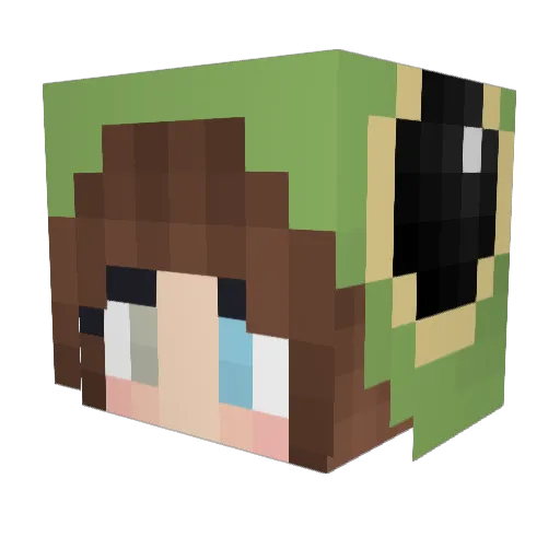 zaritos Minecraft avatar head, 3D render