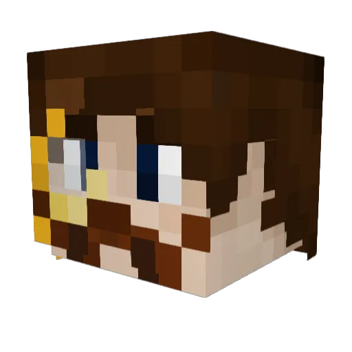 zarobki Minecraft avatar head, 3D render