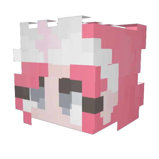 zatsai Minecraft avatar head, 3D render