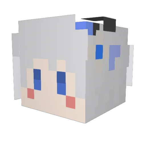 zawa_ch Minecraft avatar head, 3D render