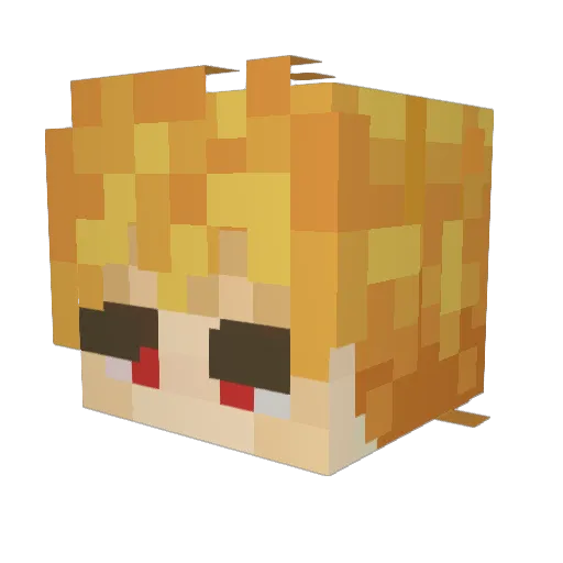 zawouldo Minecraft avatar head, 3D render