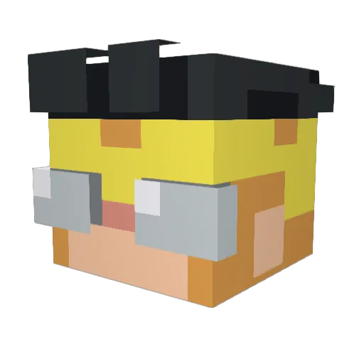 zaxeus Minecraft avatar head, 3D render