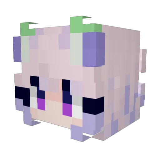zaziTTV Minecraft avatar head, 3D render