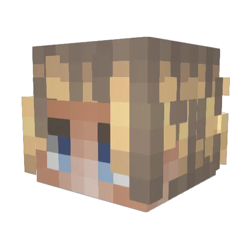 zebeo Minecraft avatar head, 3D render