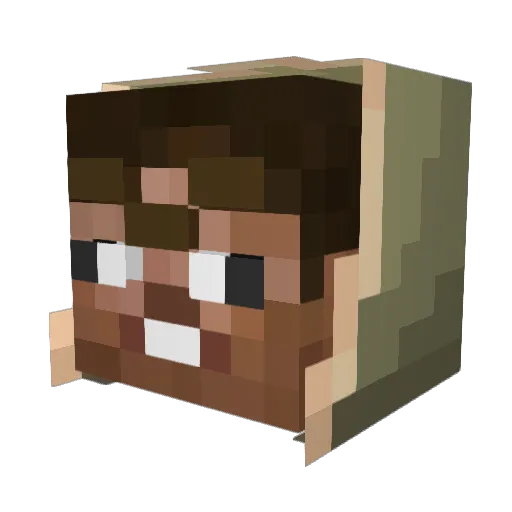 zebrak4t Minecraft avatar head, 3D render