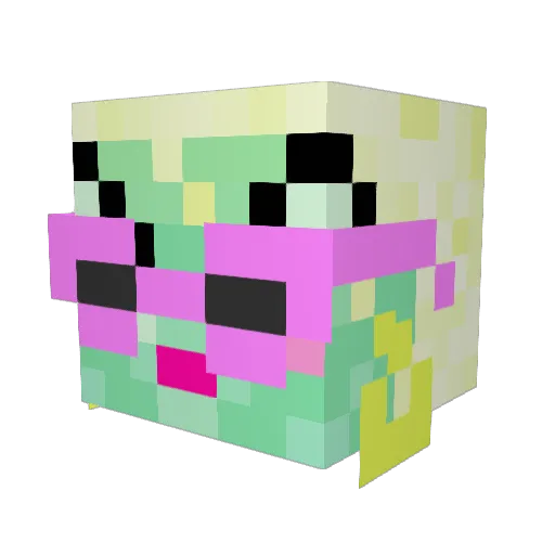 zebzo Minecraft avatar head, 3D render