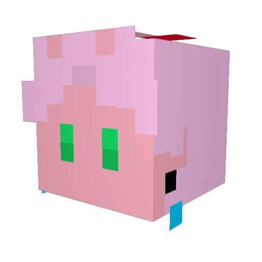 zechachu Minecraft avatar head, 3D render