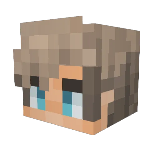 zeckinha Minecraft avatar head, 3D render