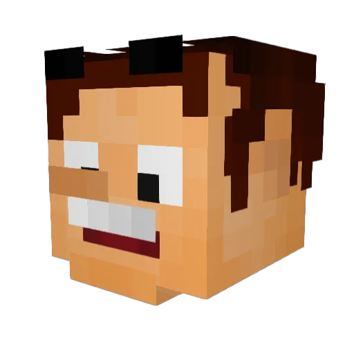 zedbot48 Minecraft avatar head, 3D render