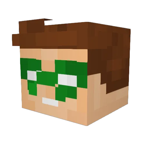 zeddkun Minecraft avatar head, 3D render