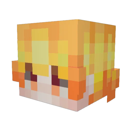 zef11r Minecraft avatar head, 3D render