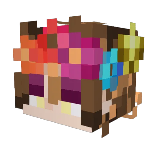 zeffl Minecraft avatar head, 3D render