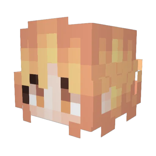zejuuji Minecraft avatar head, 3D render