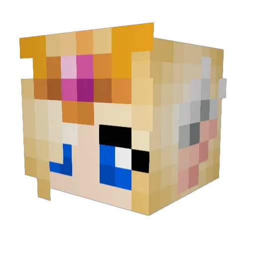 zeldaskiss Minecraft avatar head, 3D render