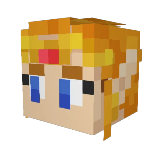 zeldaskitten Minecraft avatar head, 3D render