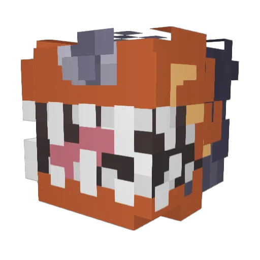 zelefuuu Minecraft avatar head, 3D render