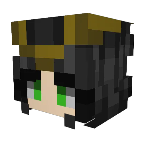 zeleniaa Minecraft avatar head, 3D render