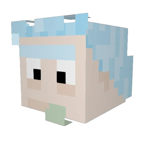 zelenyjozin Minecraft avatar head, 3D render