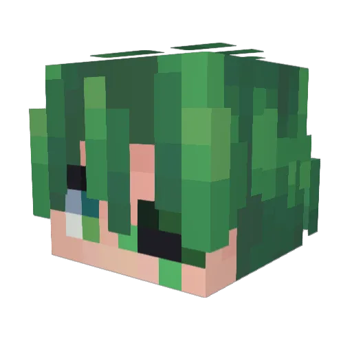 zelenzyn Minecraft avatar head, 3D render